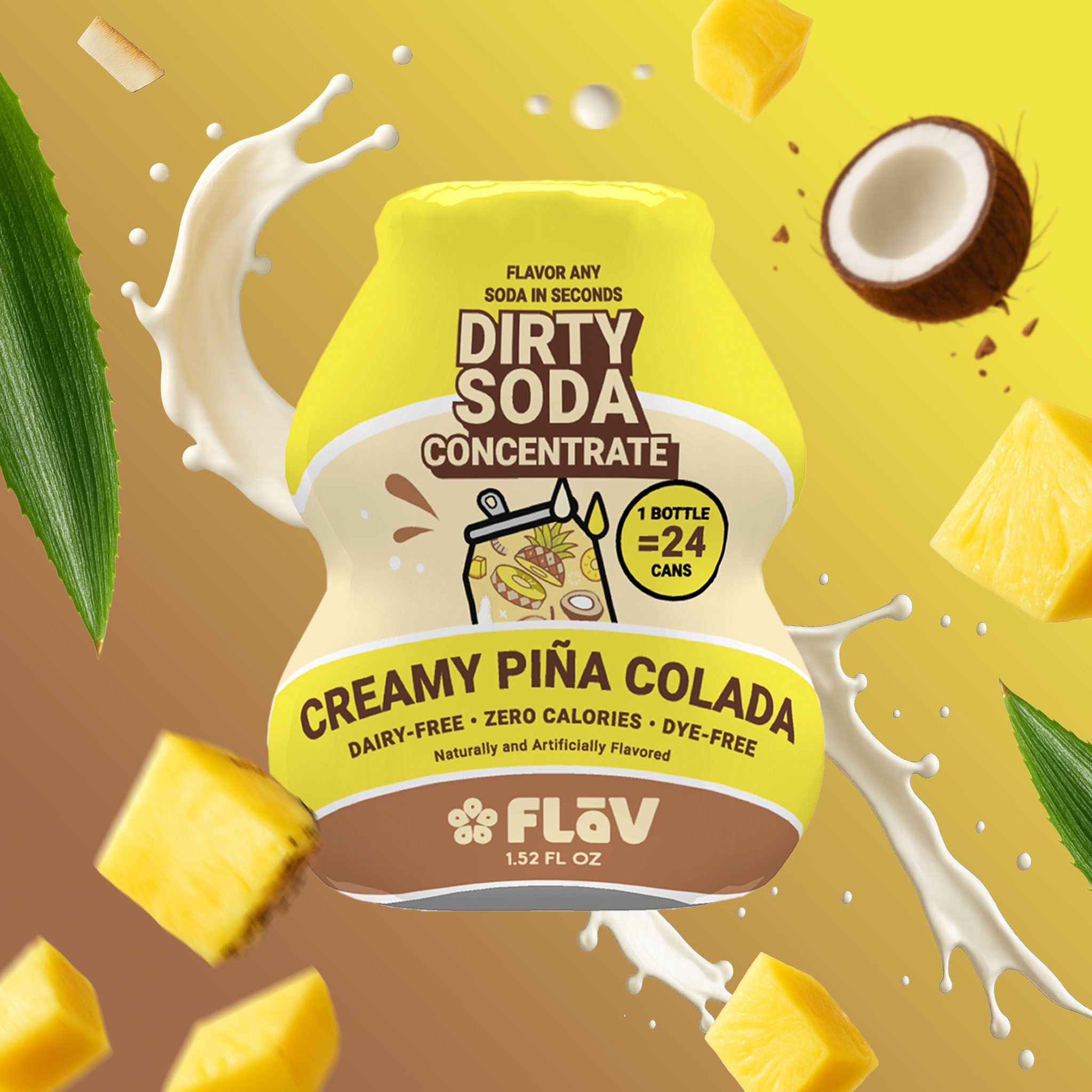 Creamy Piña Colada Dirty Soda Mix-In | Flāv